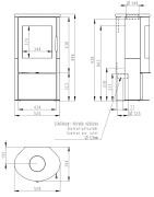 Plieninė krosnelė Romotop Alpera 01, keramikos apdaila, 6.5kW