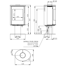 Plieninė krosnelė Romotop Laredo T 04, su apdaila, 6.5kW