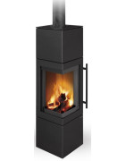 Plieninė krosnelė Romotop Esquina N, su kampiniu stiklu, 8kW