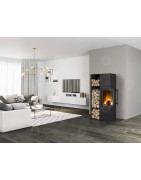 Plieninė krosnelė Romotop Esquina N, su kampiniu stiklu, 8kW