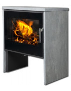 Plieninė krosnelė Romotop Riano N, juodos spalvos, 8kW