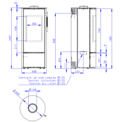 Plieninė krosnelė Romotop Irun N 03, 8kW