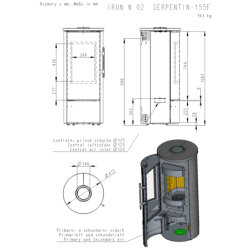 Plieninė krosnelė Romotop Irun N 02, 8kW