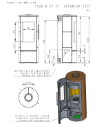 Plieninė krosnelė Romotop Irun N 01, su keramika, 8kW