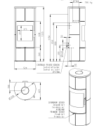 Plieninė krosnelė Romotop Palea 02, muilo akmens apdaila, 6.5kW
