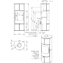 Plieninė krosnelė Romotop Palea 02, muilo akmens apdaila, 6.5kW