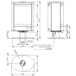 Plieninė krosnelė Romotop Stromboli N04, smėlio akmens apdaila