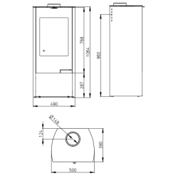 Plieninė krosnelė Romotop Tala 06, 8kW