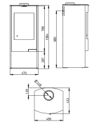 Plieninė krosnelė Romotop Tala 01, 8kW