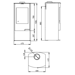 Plieninė krosnelė Romotop Tala 01, 8kW