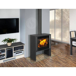 Plieninė krosnelė Romotop Riano N01, juodos spalvos, 8kW