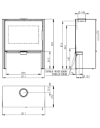 Plieninė krosnelė Romotop Riano N01, juodos spalvos, 8kW