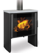 Plieninė krosnelė Romotop Riano N05, juodos spalvos, 8kW