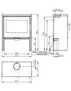 Plieninė krosnelė Romotop Riano N05, juodos spalvos, 8kW