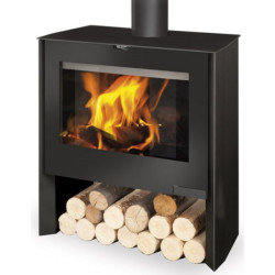 Plieninė krosnelė Romotop Riano 01B, juodos spalvos, 8kW