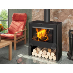 Plieninė krosnelė Romotop Riano 01B, juodos spalvos, 8kW