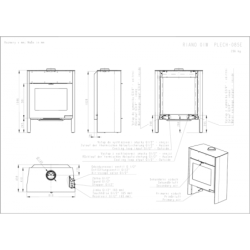 Plieninė krosnelė Romotop Riano 01W, su šilumokaičiu, 17kW