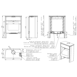 Plieninė krosnelė Romotop Riano 03W, su šilumokaičiu, 17kW