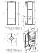 Plieninė krosnelė Romotop Irun N 05, su keramika, 8kW