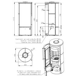 Plieninė krosnelė Romotop Irun N 05, su keramika, 8kW