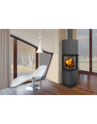 Plieninė krosnelė Romotop Esquina, su kampiniu stiklu, 8kW