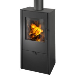 Plieninė krosnelė Romotop Alpera 03, tiesiu stiklu, 6.5kW