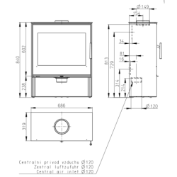 Plieninė krosnelė Romotop Aledo 03, 8kW