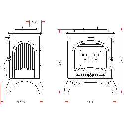 Ketinė krosnelė Invicta Seville 2, antracito spalvos, 7 kW