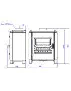 Ketinė krosnelė Invicta Carolo, antracito spalvos, 10 kW