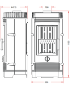 Ketinė krosnelė Invicta Gomont, antracito spalvos, 12 kW