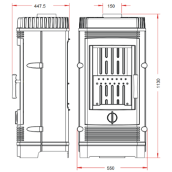 Ketinė krosnelė Invicta Gomont, antracito spalvos, 12 kW