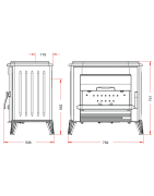Ketinė krosnelė Invicta Modena, antracito spalvos, 12 kW