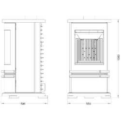 Ketinė krosnelė Invicta Orense, antracito spalvos, 5 - 12 kW