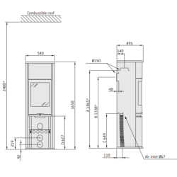 Plieninė krosnelė Nibe Contura C690:2 Style, 3 - 9 kW