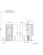 Plieninė krosnelė Nibe Contura C610G:5 Style, 3 - 9 kW