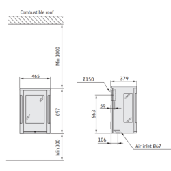 Plieninė krosnelė Nibe Contura C856GW:2 Style, balta, 3 - 7 kW
