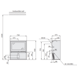 Plieninė krosnelė Nibe Contura 320A, juoda, 5 - 9 kW