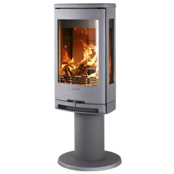 Plieninė krosnelė Nibe Contura C780, pilka, su ketiniu viršumi