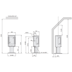 Plieninė krosnelė Nibe Contura C886G:2 Style, balta, 3 - 7 kW