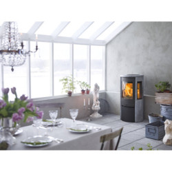 Plieninė krosnelė Nibe Contura 556T Style, pilka, 3 - 7 kW