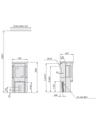 Plieninė krosnelė Nibe Contura 556T Style, pilka, 3 - 7 kW