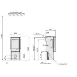 Plieninė krosnelė Nibe Contura C556:2 Style, juoda, 3 - 7 kW