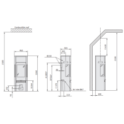 Plieninė krosnelė Nibe Contura C896G:1 Style, balta, 3 - 7 kW