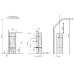 Plieninė krosnelė Nibe Contura C890TG Style, juoda, 3 - 7 kW