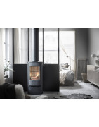 Plieninė krosnelė Nibe Contura C810:1 Style, juoda, su aliuminio