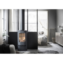 Plieninė krosnelė Nibe Contura C810:1 Style, juoda, su aliuminio