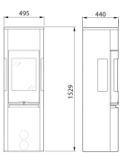 Plieninė krosnelė Nibe Contura 596G:1 Style, 3 - 7 kW