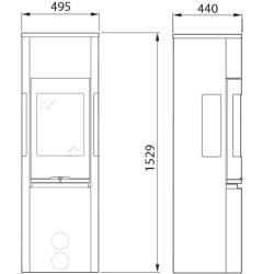 Plieninė krosnelė Nibe Contura 596G:1 Style, 3 - 7 kW