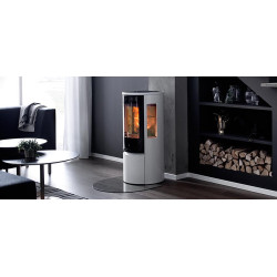 Plieninė krosnelė Nibe Contura 556:1 G Style, balta, 3 - 7 kW