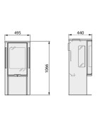 Plieninė krosnelė Nibe Contura 556:1 G Style, balta, 3 - 7 kW